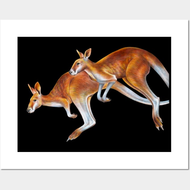 Kangaroo Wall Art by Tim Jeffs Art